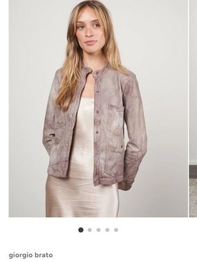 Giorgio Brato Women's Dusty Mauve Leather Jacket
